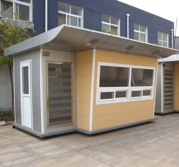 钢结构保安岗亭收费治安门卫小吃阳光房门卫不锈钢木质售货售票