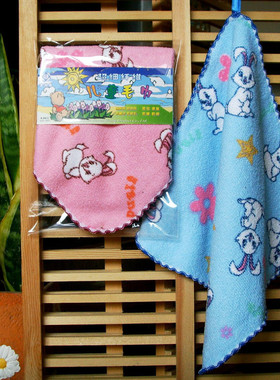 双冠正品上海吉安达超细纤维儿童毛巾53折比纯棉耐用24.5×24.5cm