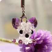 手工编织水晶串珠十二生肖手机挂件水晶挂饰夜市地摊热卖 小吉娃娃