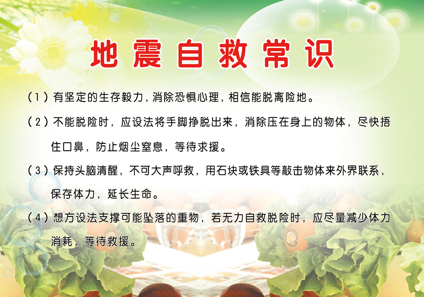 623海报印制海报展板素材294地震自救常识宣传