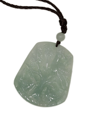 钰达翡翠喜上眉梢项坠 A货喜上枝头玉挂件喜鹊梅枝玉吊坠玉佩bah