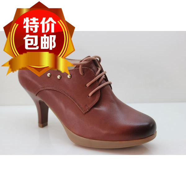 正品 森達女鞋 2012新款 蠟牛皮 高跟 及踝 防水臺 女單鞋 4BF22D