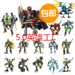 兼容5.0系列拼裝英雄工廠5.0巨霸火牛魔沙蟲怪巨巖怪綠晶魔雷電龍