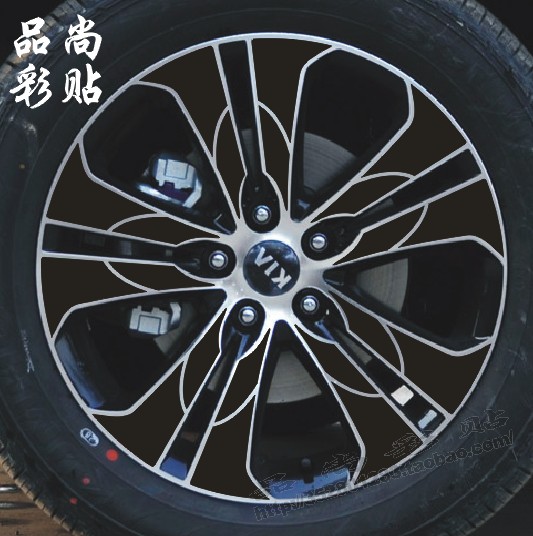 起亚智跑轮毂贴 智跑 专用轮毂碳纤维贴纸 改装轮毂贴 A款