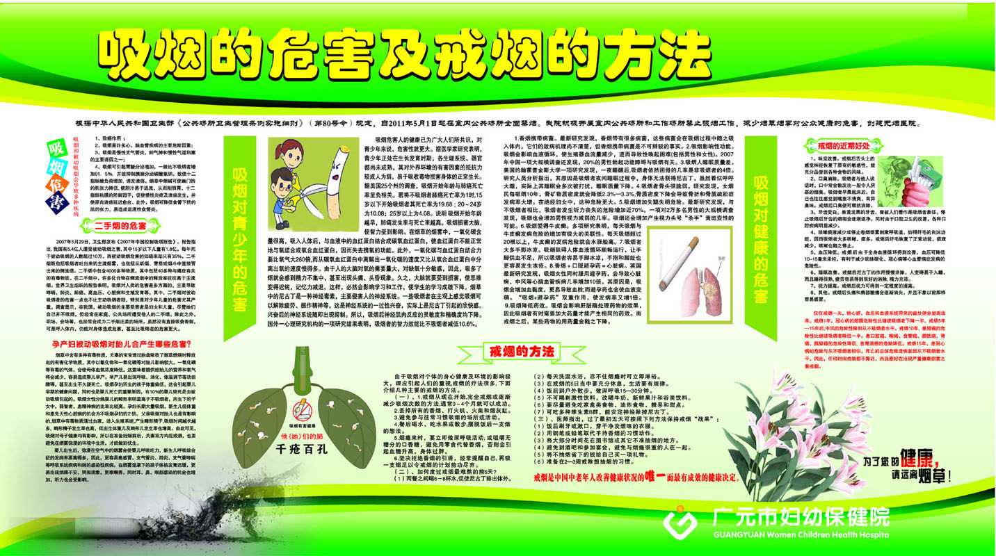 669海报印制展板素材373妇幼保健院吸烟的危害戒烟方法