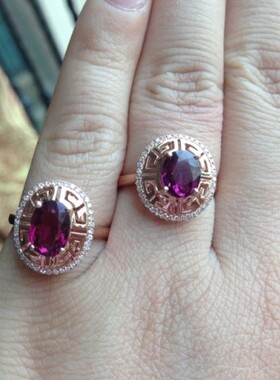 碧玺红绿宝证书全新现货戒指