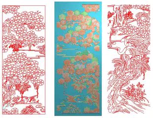 风景 精雕图 山水 源文件 JD043 人物 浮雕 花鸟