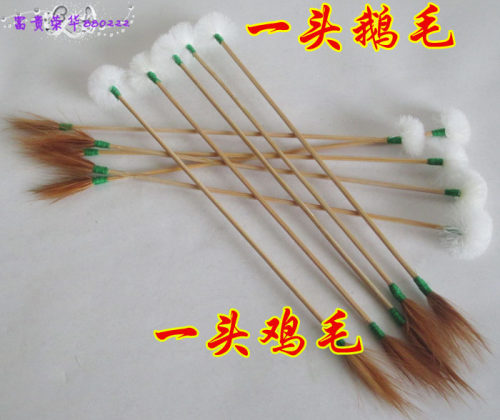 专业采耳工具两头用竹柄鹅毛棒鸡毛棒掏耳勺实用两头毛棒 - 封面