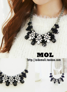 韩国进口华丽风宝石项链