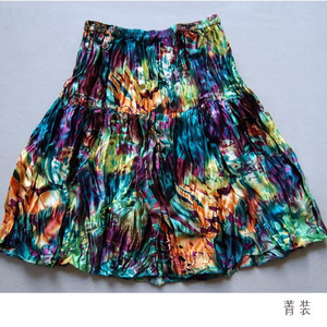 厂家直销  浓墨重彩春意短裙　压皱款