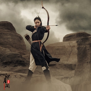 2017年新款沙漠女侠古装棉麻侠女服女唐朝古装夜行衣刺客演出服