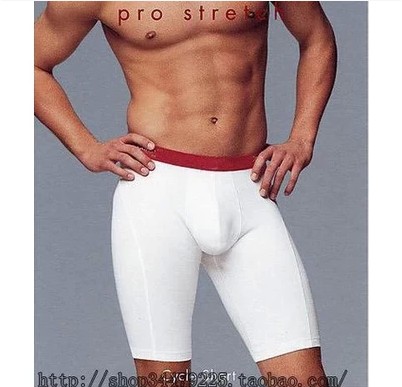 男士低腰紧身五分莱卡运动平角裤