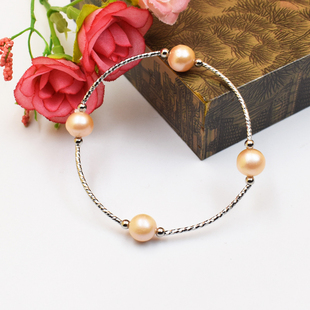 925银 弯管防过敏 24k包金镀白金黄金玫瑰金手链项链 DIY珍珠配件