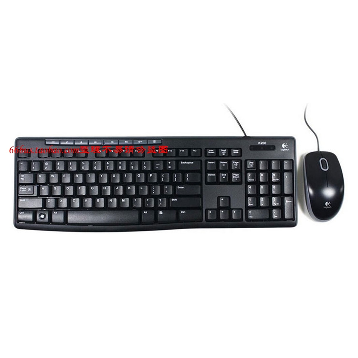 Logitech/羅技 鼠標鍵盤套裝有線/辦公家用/帶快捷鍵/MK200包郵