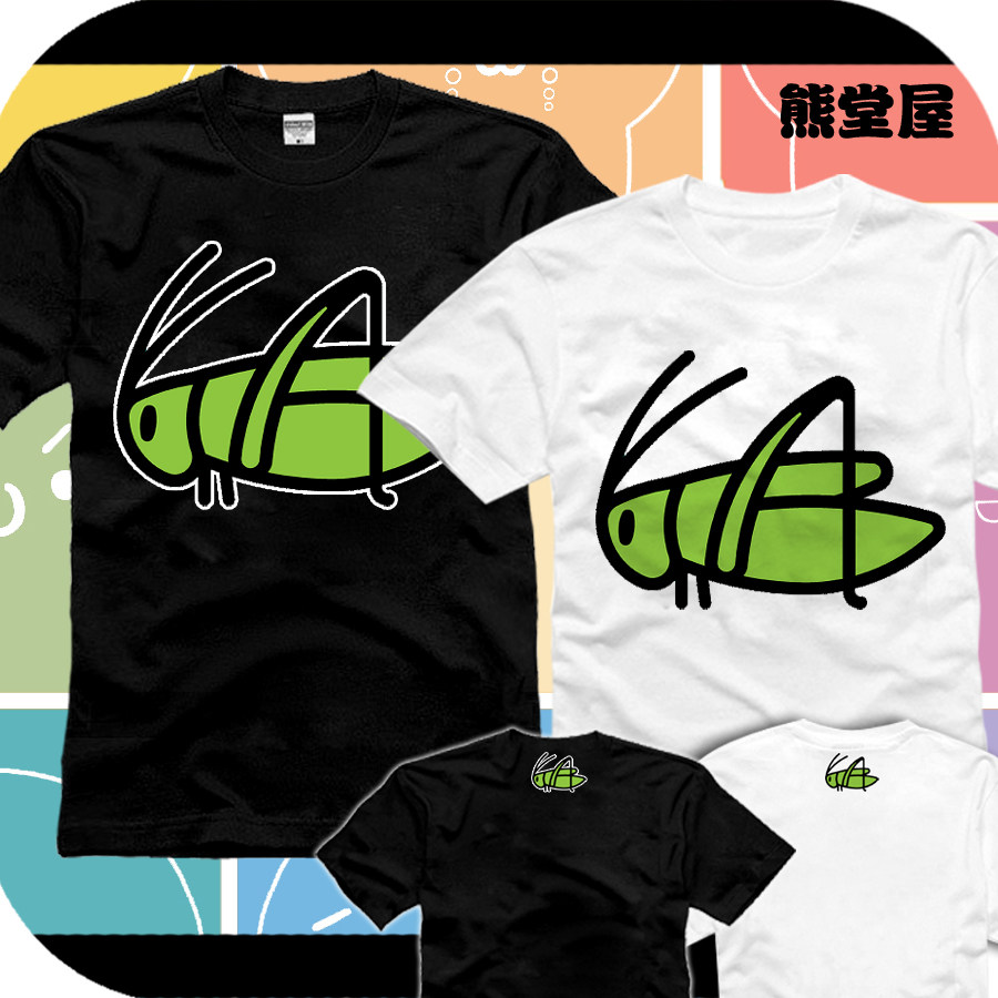 学生个性纯棉T恤短袖衣服昆虫蚱蜢草蜢蝗虫害虫