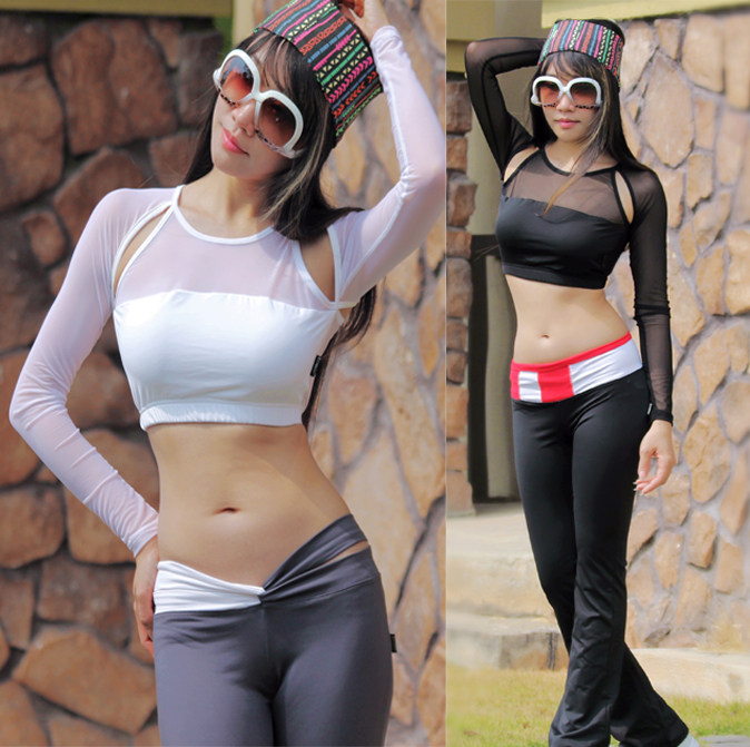 跑步速干春秋冬新运动中长袖JennyQ健身服/健美/瑜珈/跳操/肚皮舞