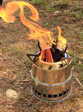 Selpa韩国户外柴火炉灶头野营迷你便携式烧烤炉木柴碳煤酒精炉头
