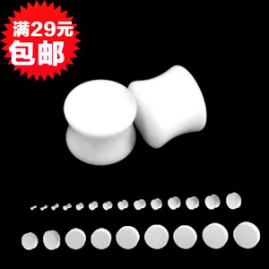 特 亚克力 防过敏 白色连体实心扩耳器 耳扩 3mm-20mm