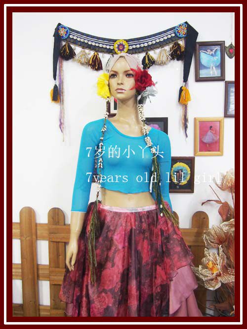 肚皮舞东方舞练功服2023春夏新台湾网纱半长身上衣CUE04