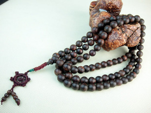 马狮麟海南黄花梨项链 本色同料老油梨108颗12mm海黄念珠佛珠H881