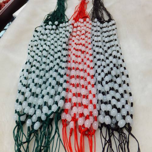 翡翠珠子挂绳天然玉石长款吊坠绳