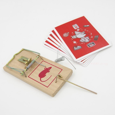 动物找牌魔术夹找牌纸牌魔术 魔术道具恐怖吓人Card in Mousetrap