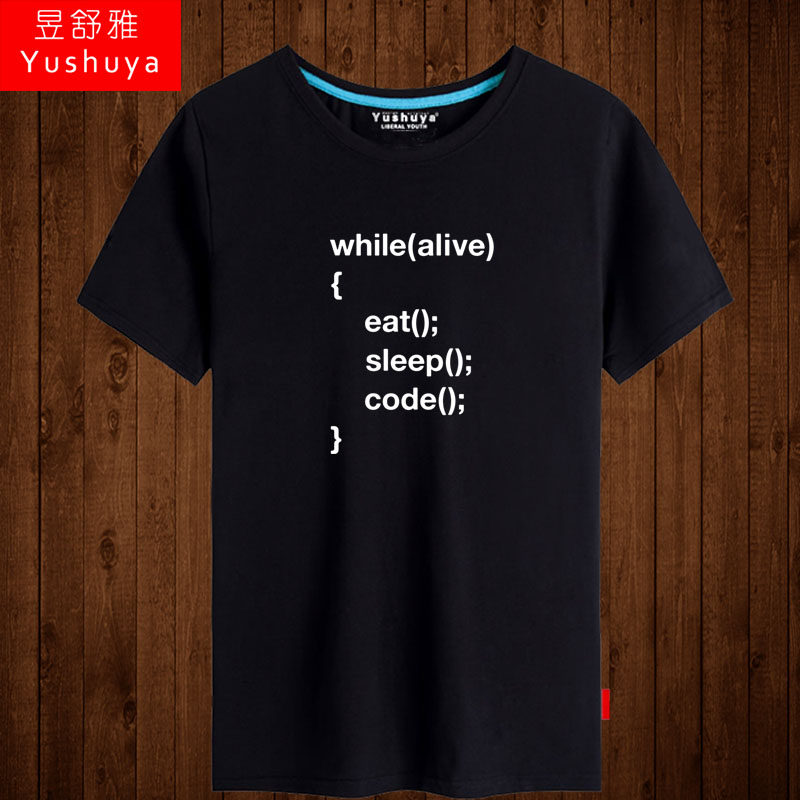 英剧it狂人it crowd短袖t恤程序猿员精英半截袖男士纯棉体恤衣服