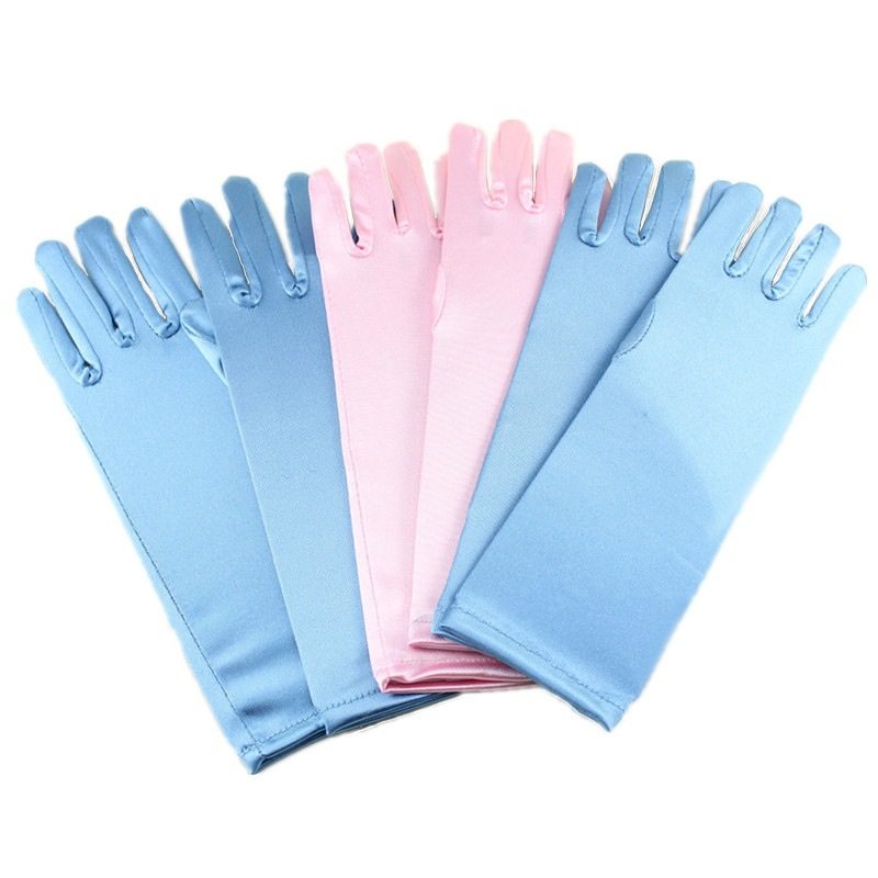 女童装饰装备涤纶手套 冰雪奇缘儿童手套 服饰手套色丁布派对装饰