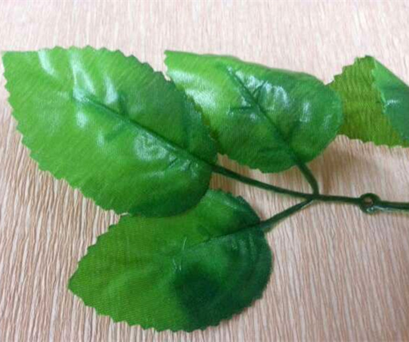 新品超值促销玫瑰花六叶子仿真玫瑰花制作材料深绿色浅绿色仿真叶