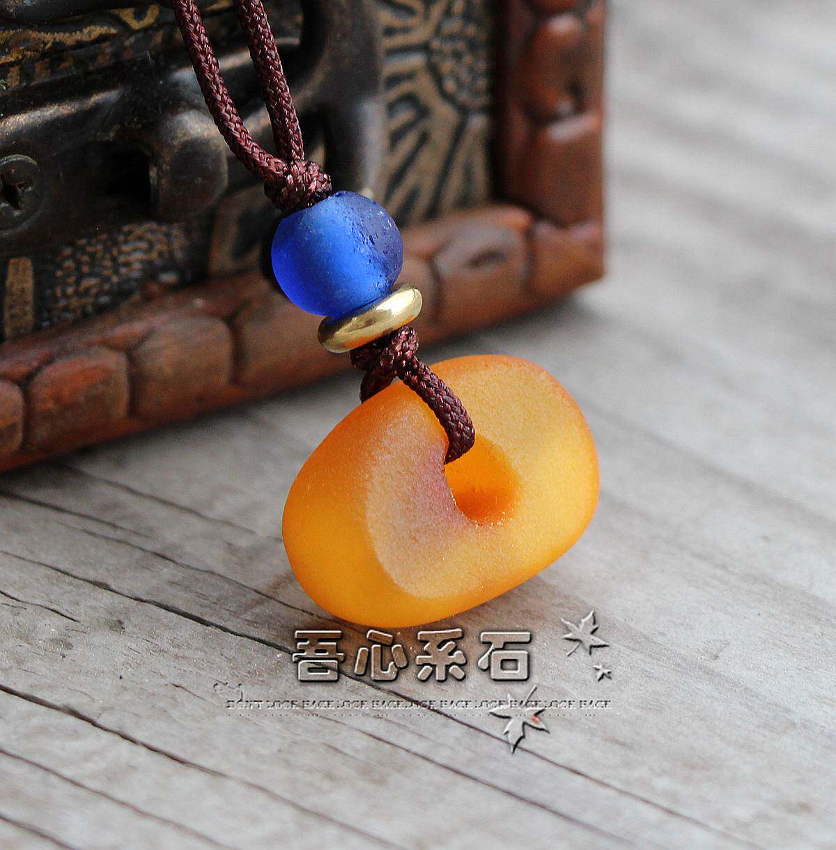 『系石』DIY散珠M-36古董蜜蜡西藏传世老蜜蜡饼子吊坠散珠项钏