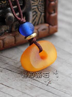 『系石』DIY散珠M-36古董蜜蜡西藏传世老蜜蜡饼子吊坠散珠项钏