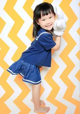 影楼摄影拍照背景纸宝宝拍摄主题挂拍幕布黄色波浪形线条L-950