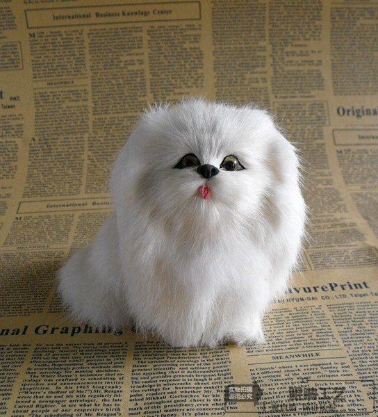 仿真狗动物小京巴公仔兔皮蹲京巴 家居摆件京巴狗狗