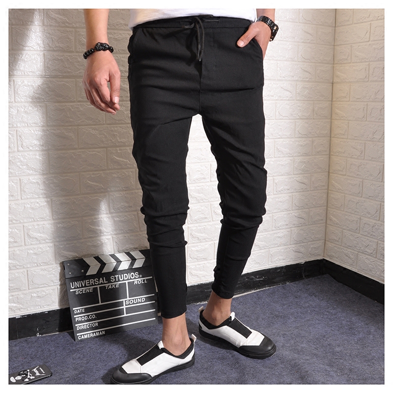 精神社会小伙韩版潮流束腿裤夏季