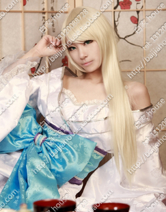 cosplay 假发妖狐x仆ss 雪小路 野蔷薇 小叽 淡金色长直发高温丝