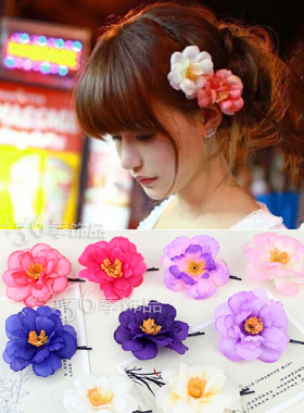 婚纱仿真花朵边夹海滩新娘头饰
