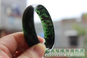正品墨玉玉镯A货 陕西蓝田玉墨绿 天然玉石手镯 墨玉保健手镯批