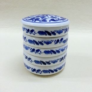 陶瓷国画用调色盘毛笔书法用墨碟墨盒文房四宝(图案随机发)