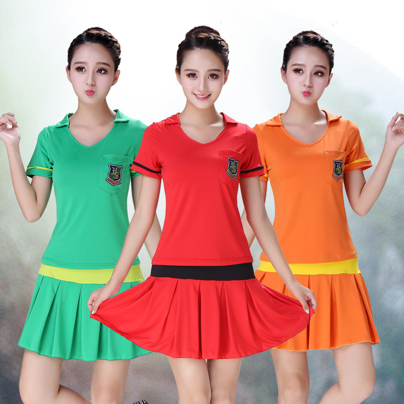 杨丽萍广场舞服装2017夏季短袖短裙水兵舞跳