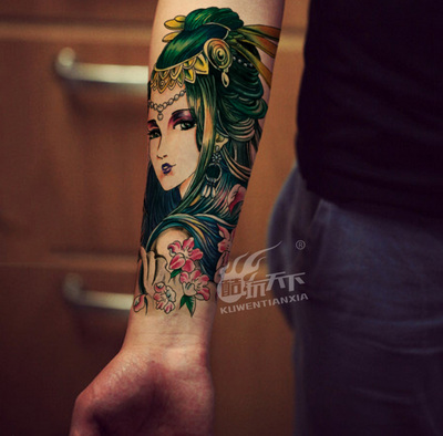 酷玩天下戏子纹身贴 男女防水欧美花臂性感个性刺青纹身贴