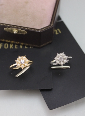 饰尚 图片品牌 珍珠小花戒指 女 日韩外贸原单D3-14OJ