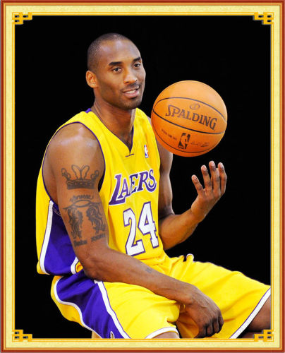 精准风照片科比抱枕十字绣包邮