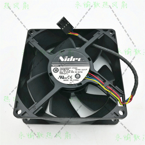 原装NIDEC T92C12MS5A7-57A02 12V 0.65A 9032 4线服务器散热风扇