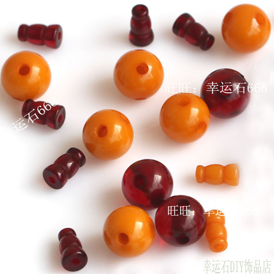 diy蜜蜡血珀饰品手链念珠葫芦头
