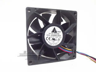 台达FFB0812EH 8025 8CM 8厘米 12V 0.80A 4线温控大风量机箱风扇