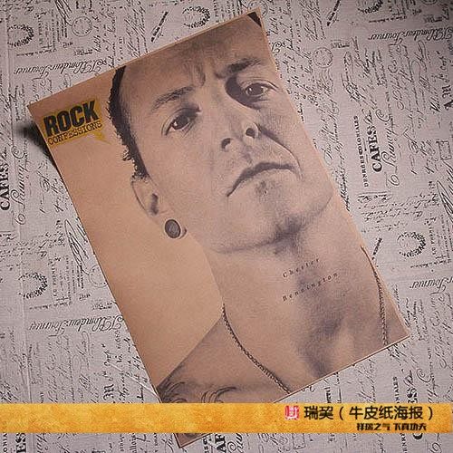 复古林肯公园海报查斯特本宁顿 Chester Bennington欧美乐队海报