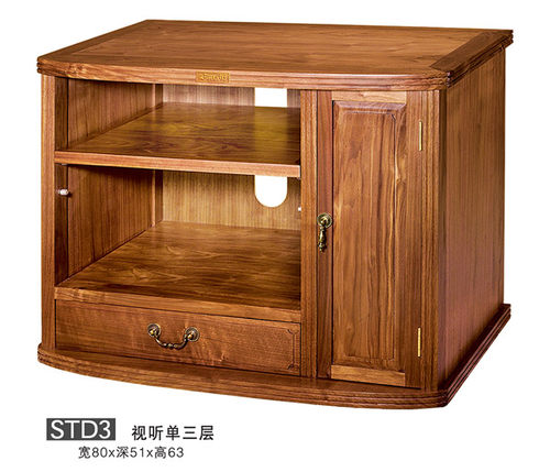 爵士机架家庭影院胡桃木三层电视