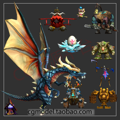 CGmodel游戏美术资源英雄联盟LOL角色怪物场景3Dmax模型贴图合集