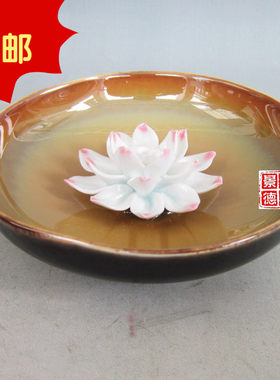 手工莲花线黄色拉丝陶瓷器