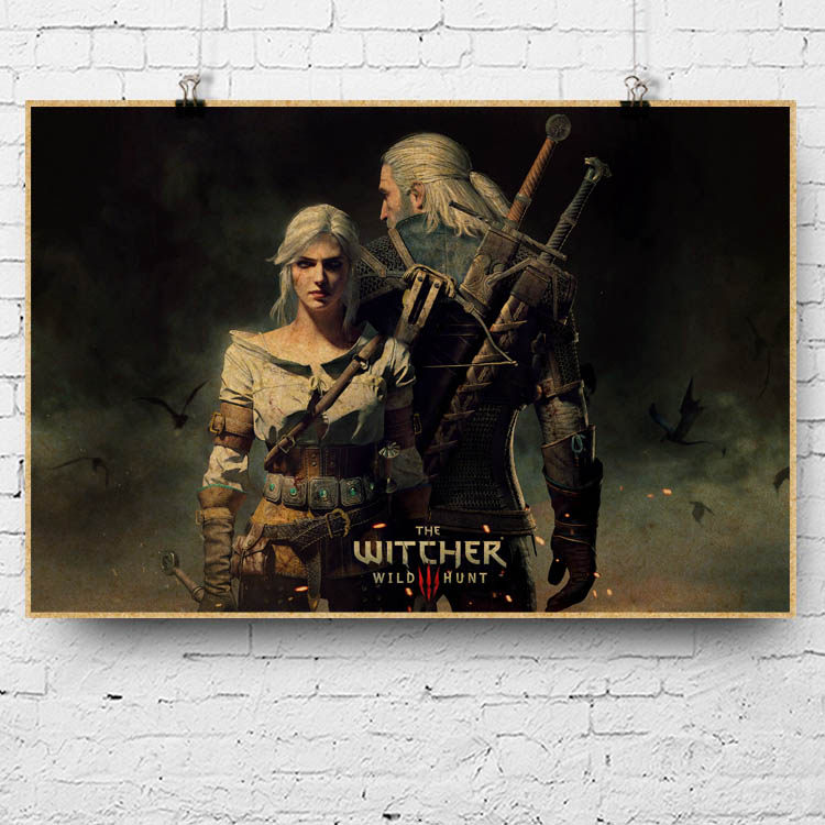 游戏海报巫师3 the witcher 网吧装饰画挂画宣传单印制海報 打印
